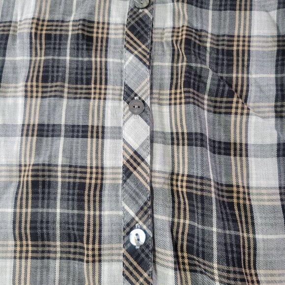 J.Jill Women Black & Beige Plaid Button-Front Long-Sleeve Blouse Size M - Picture 2 of 10